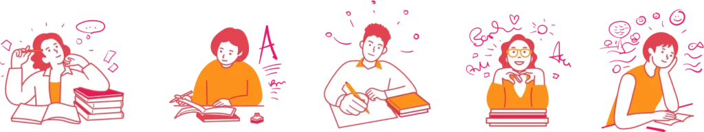 Illustrationen von Kindern und Jugendlichen in einer Schreibwerkstatt
